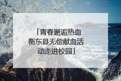 青春邂逅热血 衡东县无偿献血活动走进校园