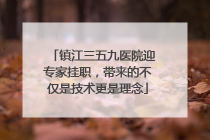 镇江三五九医院迎专家挂职，带来的不仅是技术更是理念