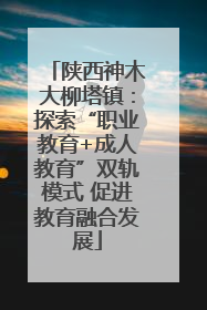 陕西神木大柳塔镇：探索“职业教育+成人教育”双轨模式 促进教育融合发展