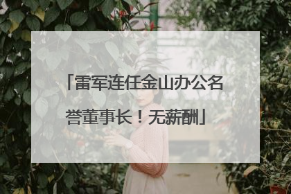 雷军连任金山办公名誉董事长！无薪酬
