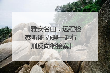 雅安名山：远程检察听证 办理一起行刑反向衔接案