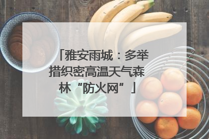雅安雨城：多举措织密高温天气森林“防火网”
