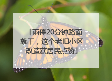 雨停20分钟路面就干，这个老旧小区改造获居民点赞