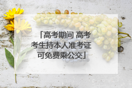 高考期间 高考考生持本人准考证可免费乘公交
