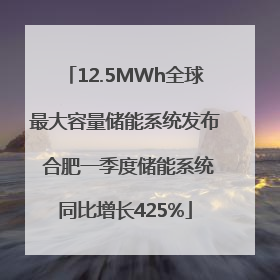 12.5MWh全球最大容量储能系统发布 合肥一季度储能系统同比增长425%