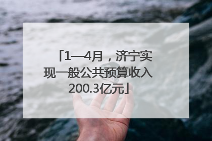 1—4月，济宁实现一般公共预算收入200.3亿元