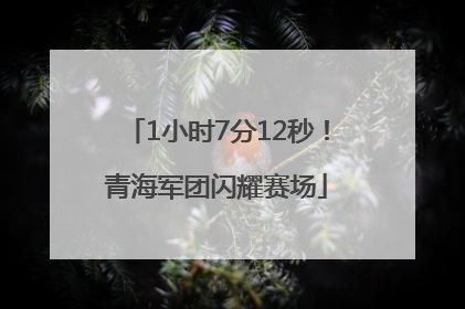 1小时7分12秒！青海军团闪耀赛场