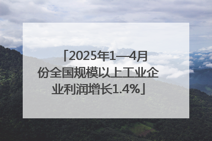 2025年1—4月份全国规模以上工业企业利润增长1.4%