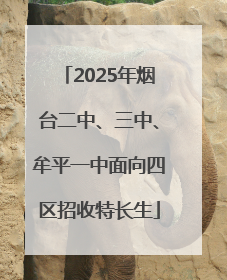2025年烟台二中、三中、牟平一中面向四区招收特长生