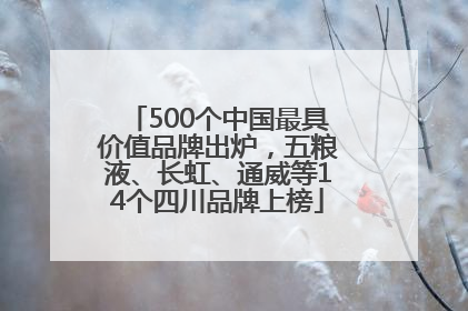 500个中国最具价值品牌出炉，五粮液、长虹、通威等14个四川品牌上榜