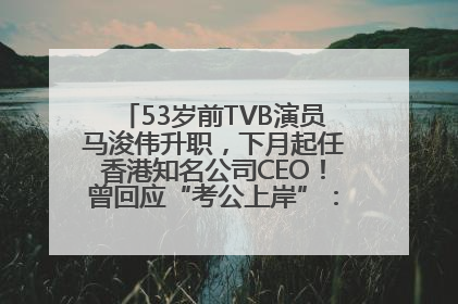 53岁前TVB演员马浚伟升职，下月起任香港知名公司CEO！曾回应“考公上岸”：真不是公务员