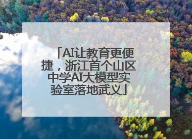 AI让教育更便捷，浙江首个山区中学AI大模型实验室落地武义